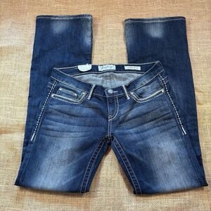 DayTrip Woman's Leo Bootcut Stretch Slim Fit Super-Low Rise Jeans Size 29L